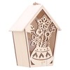 2Pcs Bird House with Warm Light Hollow Flowers Patterns Bird