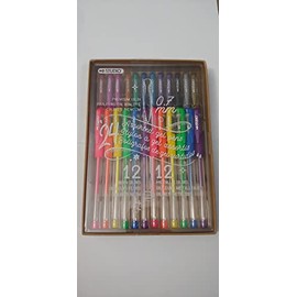 24 Assorted Gel Pens 0.7mm (12 Neon + 12 Metallic)