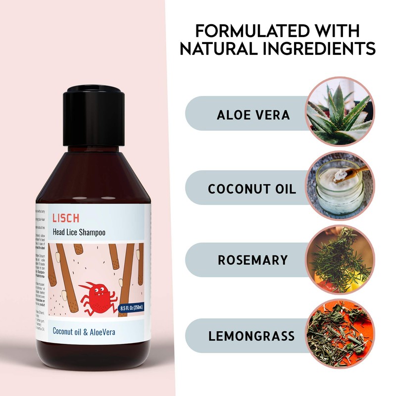 LISCH 100% Natural Head Lice Treatments That Kills Eggs and