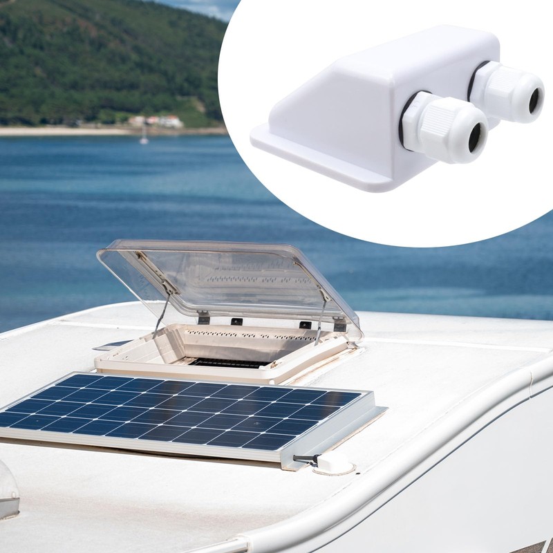 Tsnamay Solar Cable Entry Gland,3.9"x3.46" ABS Rectangular Dual Cable Entry