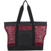 Eastsport Mesh Tote Beach Bag, Black/Red
