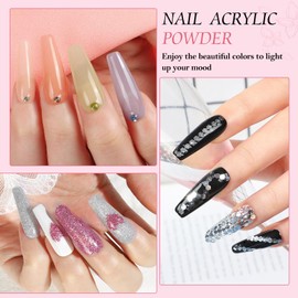PEACECOLOR Acrylic Nail Set with UV/LED Nail Lamp Nail Cutter, 28 Colours Acrylic Powder for Nails with Acrylic Liquid Acrylic Nail Set Starter Set Complete for Beginners DIY Acrylic Nails