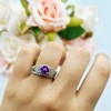 OMRANII Natural Amethyst Size-9 Art Deco Ring Round Cubic Zirconia