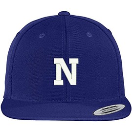 Trendy Apparel Shop Letter N Collegiate Varsity Font Initial Embroidered Baseball Cap - Royal