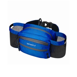 WATERFLY Riñonera Grande para Senderismo con Dos Portabotellas Bolsa Liviana para Cinturón Lumbar para Cadera Trotar Ciclismo Caminar Camping Mujer Hombre