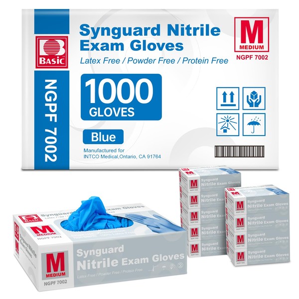 Supmedic Basic Medical Nitrile Exam Gloves, Powder-Free Latex-Free Food Safe