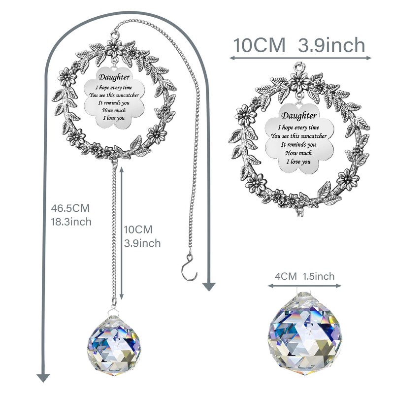Peili Suncatcher: Crystal, Metal Daughter Gift for Multiple Occasions (Valentines