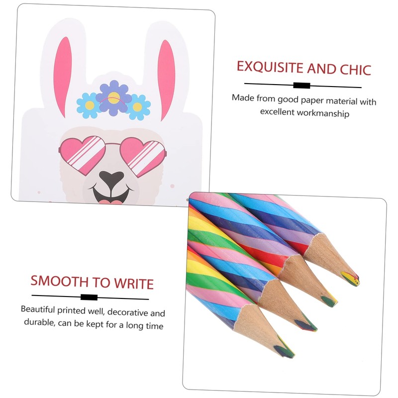 NUOBESTY 1set Valentine s for Boys and Girls Rainbow Pencils