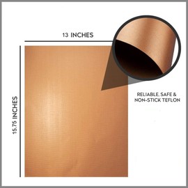 TopHomer 3 Packs Copper Grill Mats Heavy Duty Non Stick BBQ Grilling Sheets Reusbale Work on Outdoor GasElectric Charcoal Grill Easy to Clean (15.75 x 13 Inch)