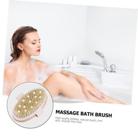 Beatifufu Rubber Head Dry Exfoliation Back Massage Brush Scalp Massage Brush Clean Scrubber Rubber Massage Head take a Bath Long Handle Brush Shampoo Brush Leather Brush Bristle