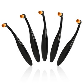 Dog Cat Eye Powder Brush, 5-Pack Pet Tear Stain Remover & Makeup Brush Dual Use - Gentle Washable Fiber Bristles, Ergonomic Handle for Dog/Cat Eye Cleaning