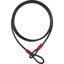 ABUS Cobra 8 loop cable - steel cable coated with plastic - security for bicycle and motorbike accessories - 2.5 m long, 8 mm thick, black