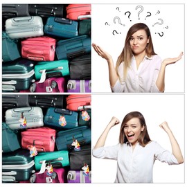 Set of 2 Luggage Tags Suitcase, Cute Unicorn Luggage Tags with Address Tag Luggage Tag ID Label Luggage Handbag Tag Suitcase Bag Labels Name Address Signs Travel Accessories