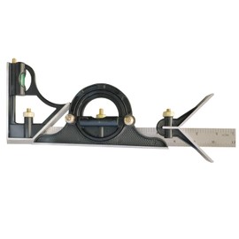 KATSU Combination Square Set 12 Inch 300mm Right Angle Multi Angle Purpose Aluminum Alloy Adjustable Protractor Ruler Spirit Level Angle Finder Measuring Tool, Inch/Metric 311590