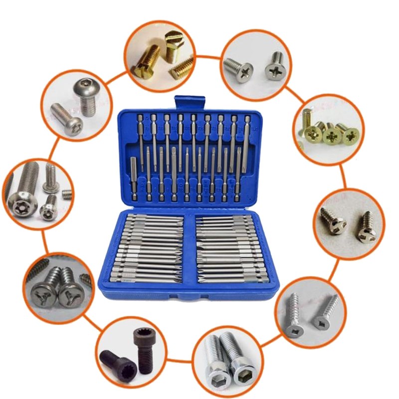50pcs Extra Long Security Bit Set,Screwdriver Bit Set, Extra Long