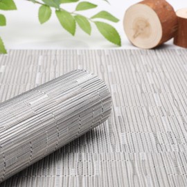 Myir JUN Table Runner, Vinyl Table Runner Indoor Arbitrarily Cropped Runner for Table Heatproof for Home Party (Silver, 12 x 94 inch)