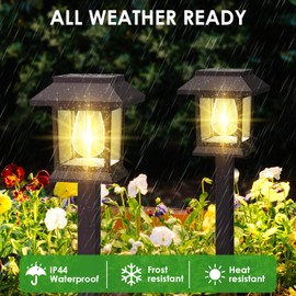 Benany Solar Outdoor Lights, 12 Pack Solar Pathway Lights Waterproof, Landscape Lighting for Path Walkway Lawn Garden Yard Outside Décor, Brown
