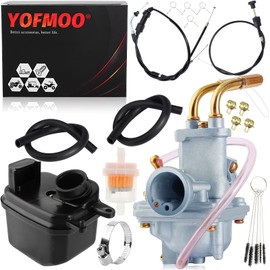 Yingshop Carburetor Throttle Cable Choke Cable Air Filter Box Assembly Compatible for Yamaha Y-Zinger PW 50 Peewee PW50 Gtmotor G50T Loncin PY50 LX50PY Jianshe PY50 Yzinger Carb