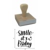 Infusion Smile It's Friday Rubber Stamp, 2 X 2'' Wood