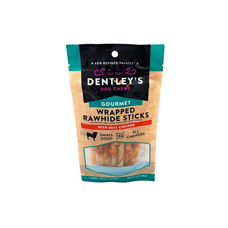 Dentley's Gourmet Wrapped Rawhide Sticks Dog Treats - Chicken