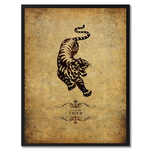 Zodiac Tiger Horoscope Framed Canvas Print Home Decor Wall Art