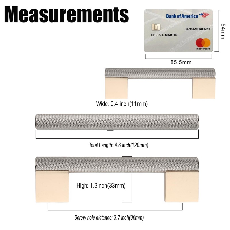 Coinkoly 10 Pack 3.75"(96mm) Gold and Brushed Satin Nickel Cabinet