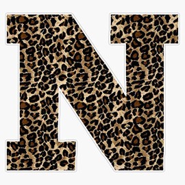 Leopard Letter - N Sticker Outdoor Rated Vinyl Sticker Decal for Windows, Bumpers, Laptops or Crafts 5"