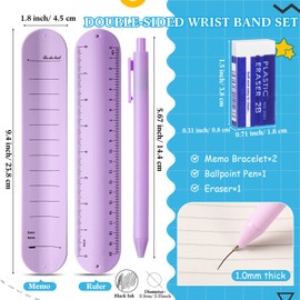 Skyygemm 2 Pcs Nurse Erasable Wristband to Do List Wrist Memo Slap Bracelet with Ballpoint Pen and Eraser Reminder Bracelet Wrist Band Notepad Gifts for Nurse Week Essentials(Pink)