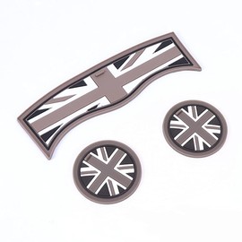 Union Jack Coaster PU Leather Shockproof Mat Pad Interior Anti-slip for 3rd Gen Mini Cooper Countryman F60 2017+ Cup Holder Accessories (F60 Countryman, PU/Union Jack)