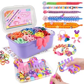 Kit de fabricación de pulseras Nicella, regalos para niñas de 8 a 12 años, kit de telar para tejer juguetes, kits de manualidades DIY para niños con más de 1300 piezas y 2 peines de tejido, regalos de