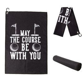 Golf Towel, Funny Golf Gifts for Men, Husband, Boyfriend, Father, Golfer/Golf Fan, Novelty Golf Towel for Golf Bags with Carabiner, Golf Gadgets Golf Accessories, Golf Accessories (Golf #3)
