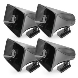 Pyle 4 Pack 8" Portable PA Horn Speaker for Indoor/Outdoor Use, 65W Peak Power, Black