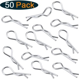 Unbranded 50 Pack RC Bent Body Clips Springy R Pins Clips Zinc Plated Cotter Pins