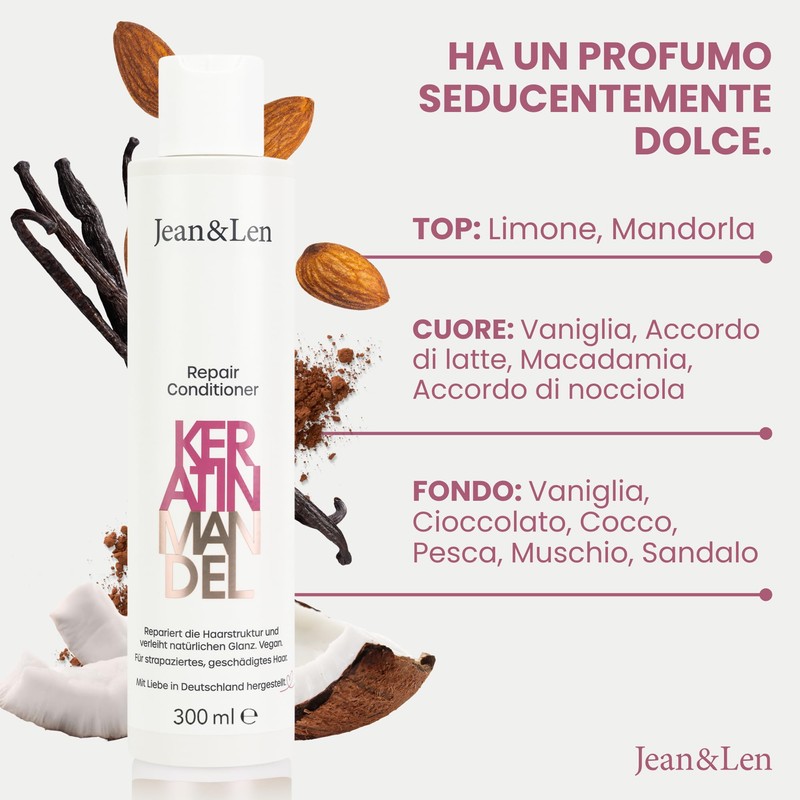 Jean & Len Conditioner Repair Keratin & Almond, per capelli