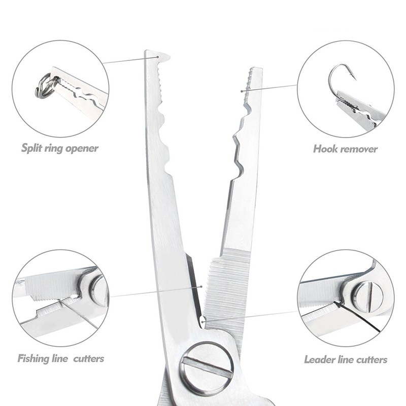 Stainless Steel Fishing Pliers - Hook Remover Tool -BB Crimper-