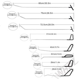 WHDZ Paintless Dent Repair Rods 16pcs Auto Body Dent Repair Hail Damage Removal Tools Paintless Dent Repair Rods Tool for Car Dent Ding Removal