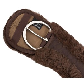 Equinate Western Moon Girth Anatomical Real Lambskin Short Girth Saddle Girth Western Girth 90 cm Brown