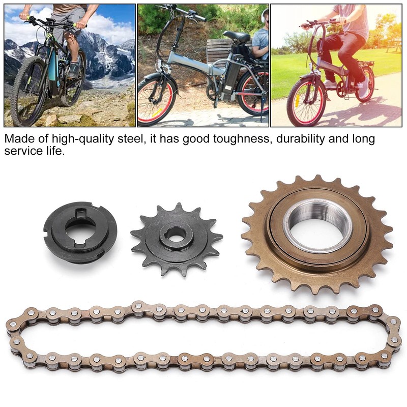 Sprocket Chain Set, 22T Tooth Rear Freewheel + 38 Links