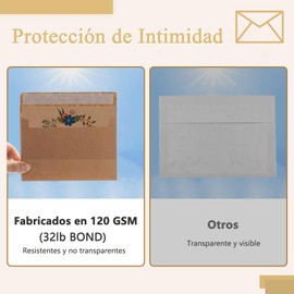 100 Piezas Sobres para Invitación, Mini Sobres Kraft de 6.5 x 4.5 Pulgadas, Viene con Pegamento Sellador, Puede Almacenar Efectivo, Tarjetas de Regalo, Ideales para Graduación, Baby Showers, Boda.(T)