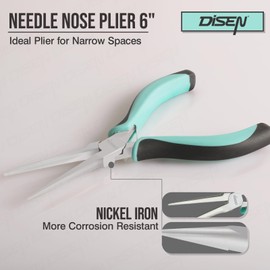 DISEN Needle Nose Pliers, 6" Mini Precision Long Nose Pliers for Jewelry Making, Fishing, Wire Wrapping, Crafts, Small Needle Nose Pliers with Comfort Grip Handles