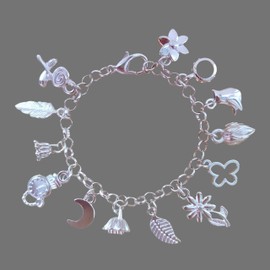 Sterling Silver Bracelets for Women, 925 Adjustable Charm Bracelet with Pendant Dainty Jewelry