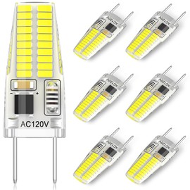 Gaormii G8 LED Bulb Dimmable 3W T4 JCD Type Bi-Pin Base Daylight White 6000K 120V 20-25W Halogens Replacement for Puck Light, Under Cabinet Light, Under Counter Kitchen Lighting (6 Pack)