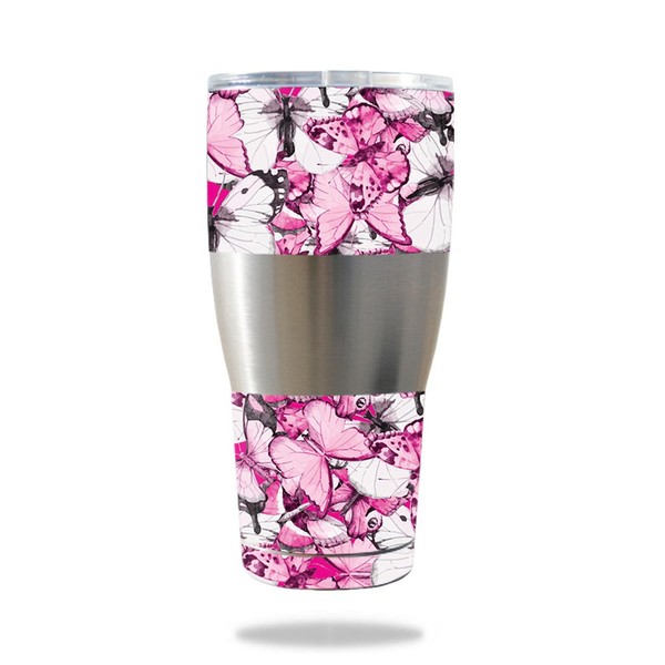 MightySkins Skin Compatible with Ibex 30 oz Tumbler – Butterflies