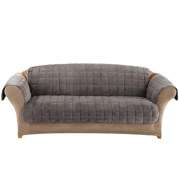 SureFit Deluxe Pet Sofa Furniture Cover in Dark Gray