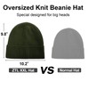 Oversize XL XXL Waterproof Merino Wool Beanie for Men Women