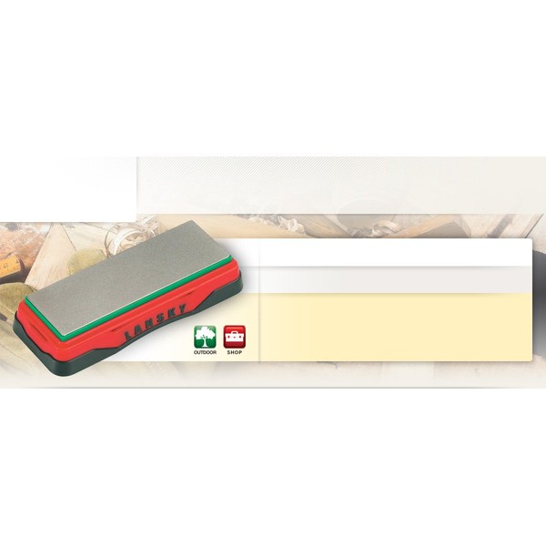 Lansky 6"x2" Diam. Stone-Fine Benchstone w/ self-storing base LDB6F