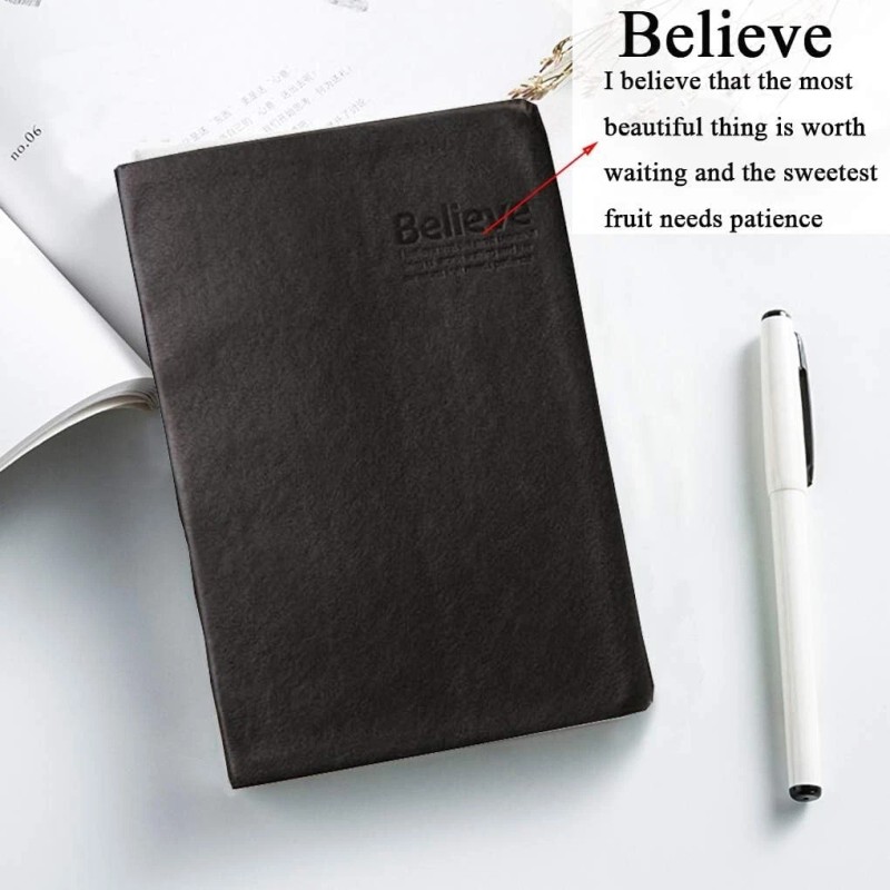 Lemical Black B6 Notebook 720 Pages Thick Leather Journal Gift