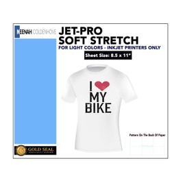 Neenah Coldenhove Jet-Pro SS Soft Stretch Iron On Heat Transfer Inkjet Papers for Light Fabrics 100 Sheets 8.5 x 11