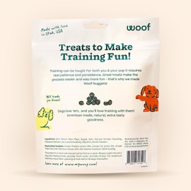 WOOF Love Nuggets, Made in The USA Dog Treats for Training, Jerky for Dogs, Bite-Sized Beef Training Treats