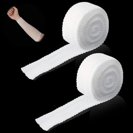 Grevosea 2 Roll 2m Tubular Bandage Elastic Net Wound Dressing Compression Bandage Wrap Tubular Gauze Stockinette Tubing for Legs Arm Without The Use of Adhesive Tape (Size 3: 2.5cm)